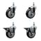 Service Caster 4 Inch Black Polyurethane 10 MM Threaded Stem Caster Set 2 Brakes SCC SCC-TS20S414-PPUB-BLK-M1015-2-PLB-2 - alternate 1